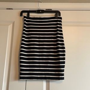 Forever 21 Black and White Stripe Pencil Skirt